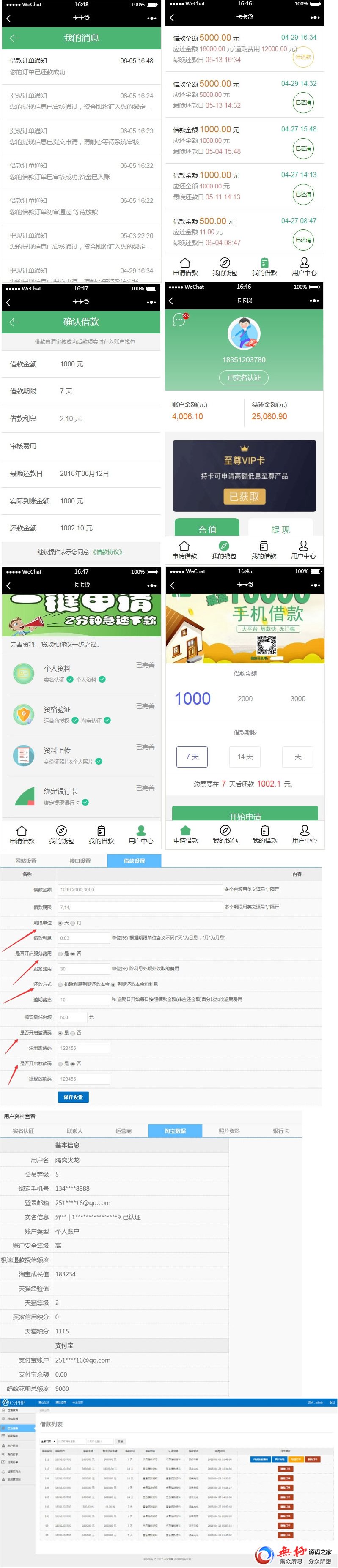 卡卡贷ThinkPHP5小额借贷系统源码 对接征信验证、可封装APP