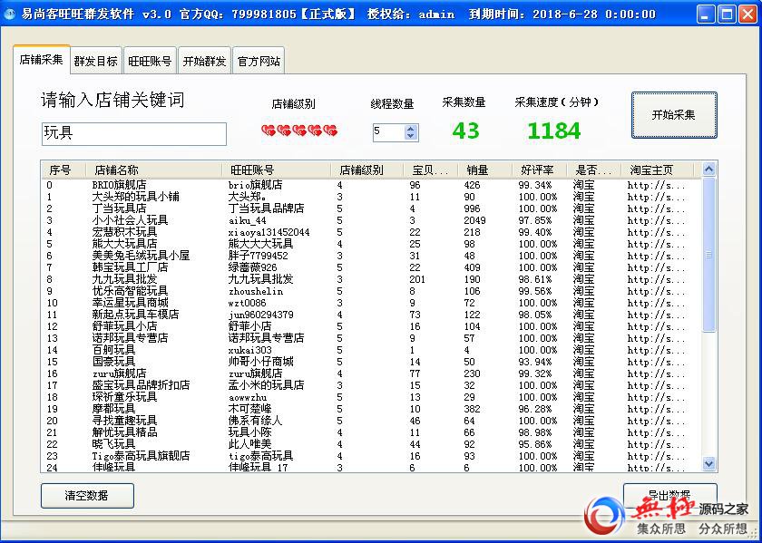 易尚客旺旺数据采集群发营销软件